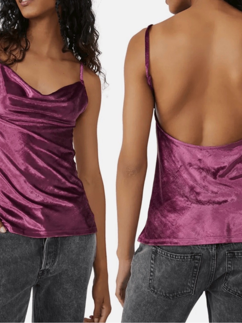 Free People Intimates velvet low back cami NWT